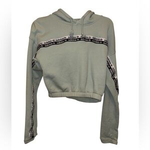 Adidas Women's Green Cropped Hoodie